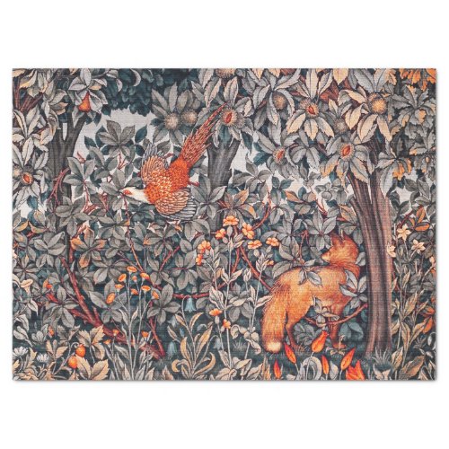 GREENERYFOREST ANIMALS Pheasant Red Fox Floral Tissue Paper