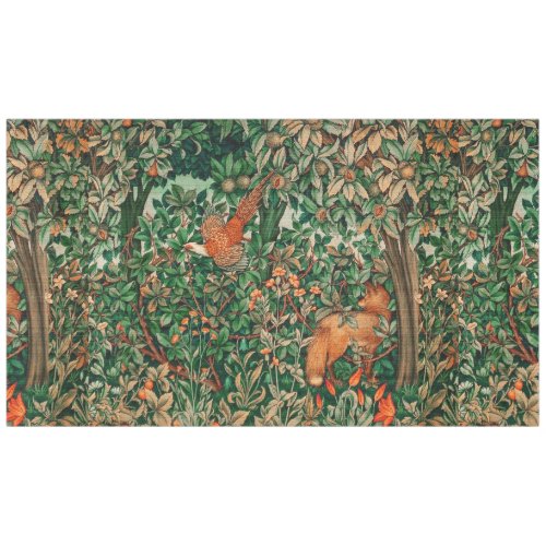 GREENERYFOREST ANIMALS PheasantRed FoxGreen  Tablecloth
