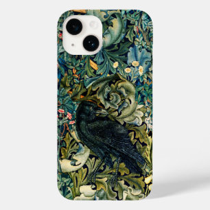 GREENERY, FOREST ANIMALS ,RAVEN IN GREEN FLORAL Case-Mate iPhone 14 CASE