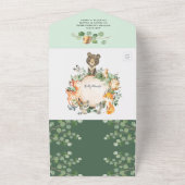 Greenery Forest Woodland Animals Baby Shower All In One Invitation (Outside)