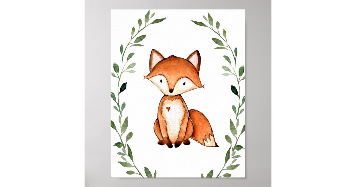 Greenery Fox Woodland Animals Nursery Wall Art | Zazzle.com Greenery Fox Woodland Animals Nursery Wall Art | Zazzle.com