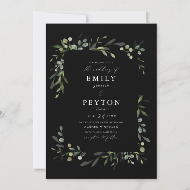 Greenery Frame Invitation (Front)