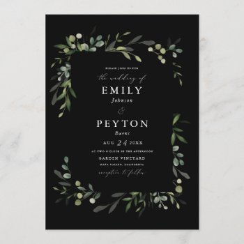 Greenery Frame Invitation by Whimzy_Designs at Zazzle
