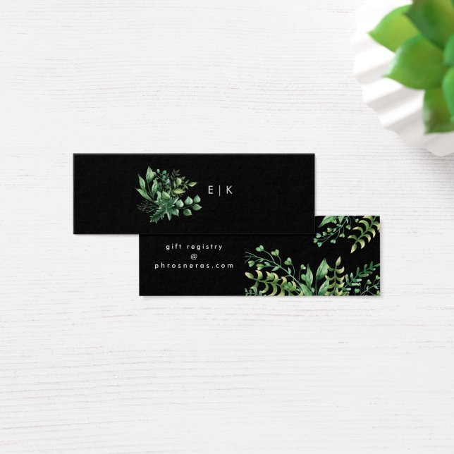 Greenery Fresh Leaf Modern Registry Insert Card (Desk)