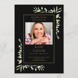 Greenery Funeral Memorial Order Of Service Program