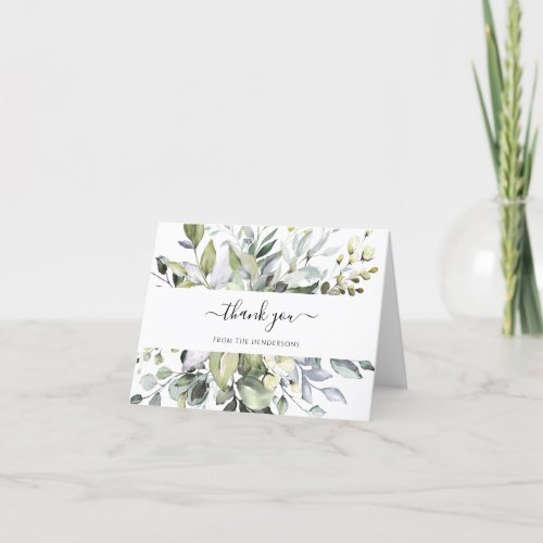 Greenery Funeral Memorial Wedding Shower Folded Thank You Card
