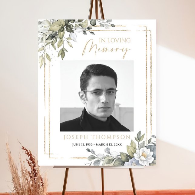 Greenery Funeral Sign, Memorial Sign, Celebration  Foam Board (Creator Uploaded)