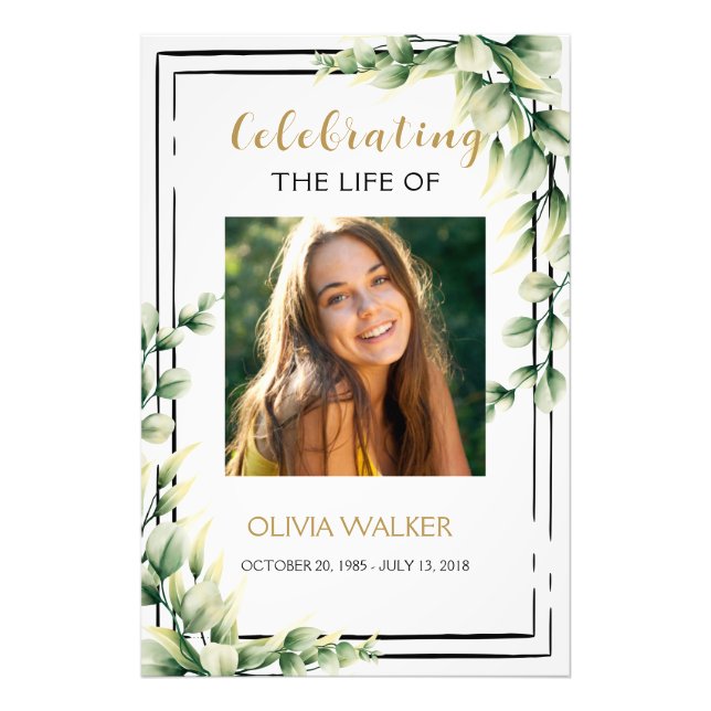 Greenery Funeral Welcome Sign (Front)