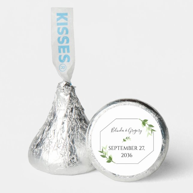 Greenery Garden Leaves Frame Wedding  Hershey®'s Kisses® (Front)