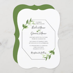 Greenery Garden Leaves Frame Wedding Invitations
