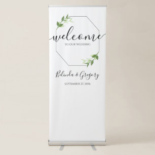 Greenery Garden Leaves Frame Wedding Welcome Sign