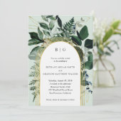Greenery garden, Modern botanic arch wedding Invitation (Standing Front)