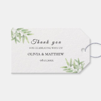 Greenery garden. Olive Branch wedding Thank You Gift Tags