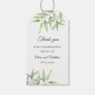 Greenery garden. Olive Branch wedding Thank You Gift Tags