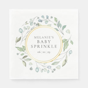 Greenery Garland Baby Sprinkle / Shower Napkins