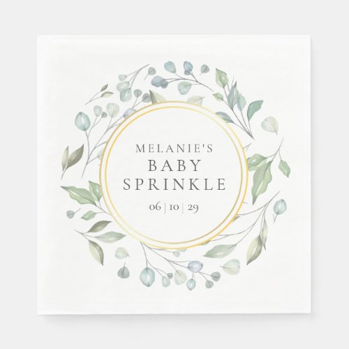 Greenery  Garland Baby Sprinkle  Shower Napkins