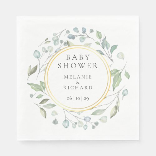 Greenery Garland Couples Baby ShowerSprinkle Napkins