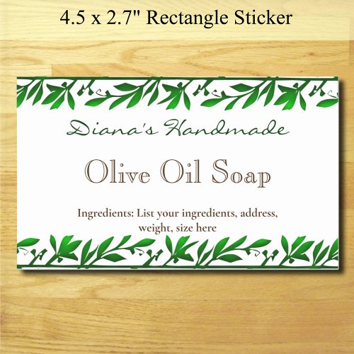 Greenery Garland Custom Soap Product Rectangular Sticker