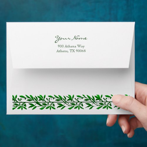 Greenery Garland Editable Return Address  Envelope