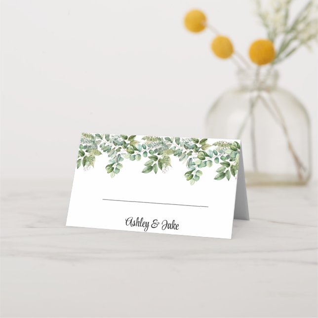Greenery Garland Place Card (Front)