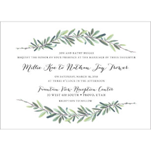 Greenery Garland Wedding Invitation