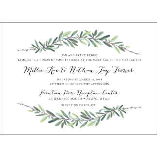 Greenery Garland Wedding Invitation