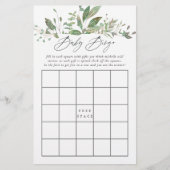Greenery Geometric Baby Shower Baby Bingo (Front)
