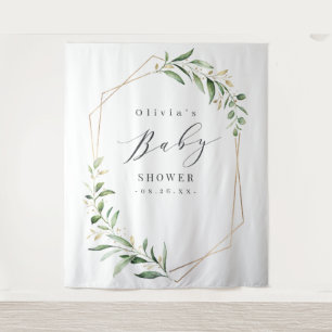 Greenery Geometric Baby Shower Photo Backdrop