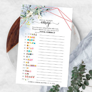 Greenery Geometric Bridal Shower Emoji Pictionary  Flyer