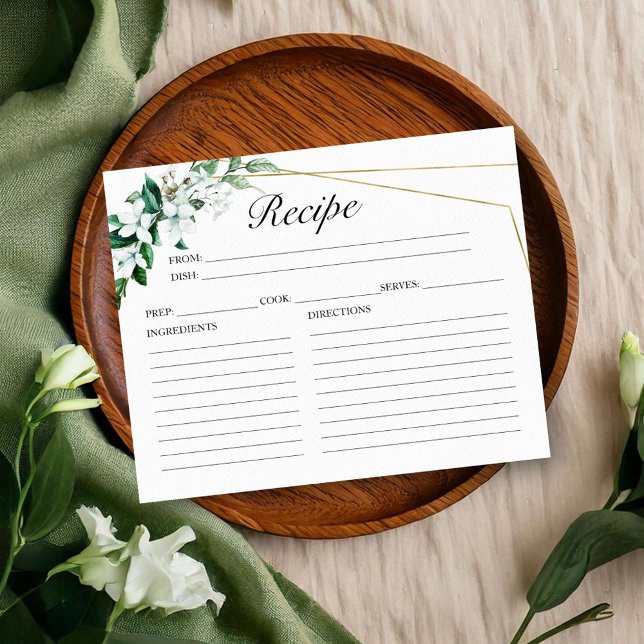 Greenery Geometric Bridal Shower Recipe Cards (Creator Uploaded)