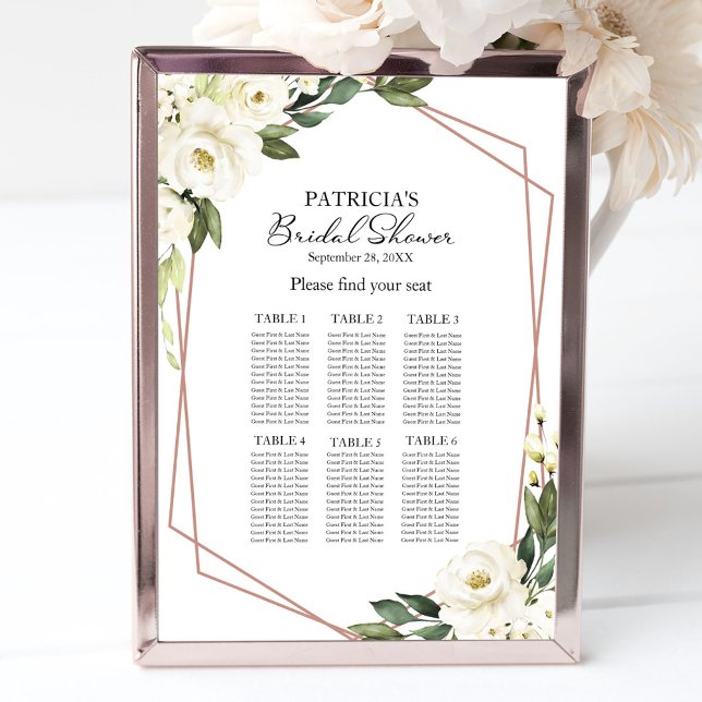Greenery Geometric Bridal Shower Seating Chart (Creator Uploaded)