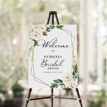 Greenery Geometric Bridal Shower Welcome Foam Board<br><div class="desc">Beautiful greenery eucalyptus white floral geometric bridal shower welcome sign. Easy to personalize with your details. Please get in touch with me via chat if you have questions about the artwork or need customization. PLEASE NOTE: For assistance on orders,  shipping,  product information,  etc.,  contact Zazzle Customer Care directly https://help.zazzle.com/hc/en-us/articles/221463567-How-Do-I-Contact-Zazzle-Customer-Support-.</div>