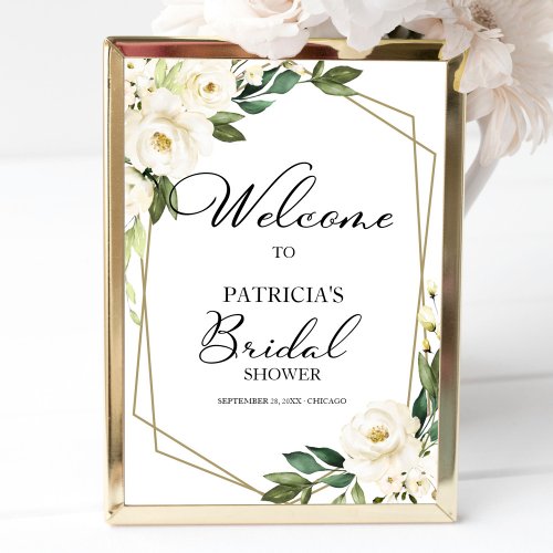 Greenery Geometric Bridal Shower Welcome Poster