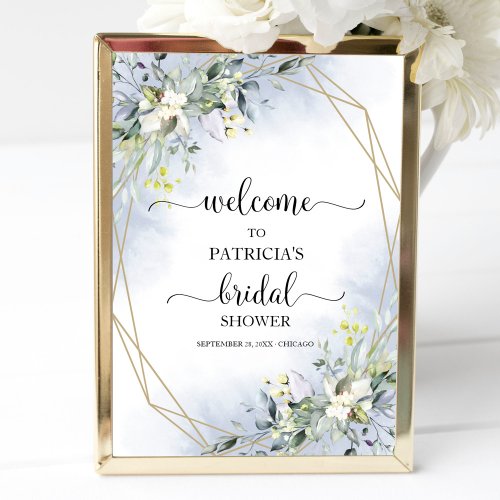 Greenery Geometric Bridal Shower Welcome Poster