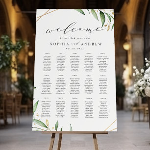 Greenery Geometric Rustic Wedding seating charts Foam Board