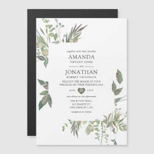 Greenery Geometric Wedding Magnetic Invitation