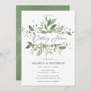 Greenery Geometric Wedding Shower Invitation