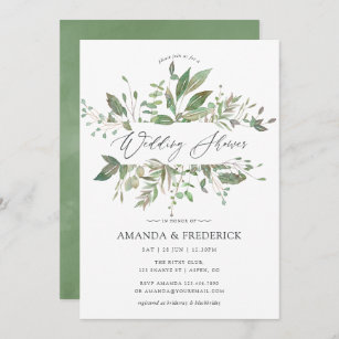 Greenery Geometric Wedding Shower Invitation