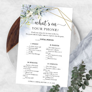 Greenery Geometric What's On Your Phone Flyer