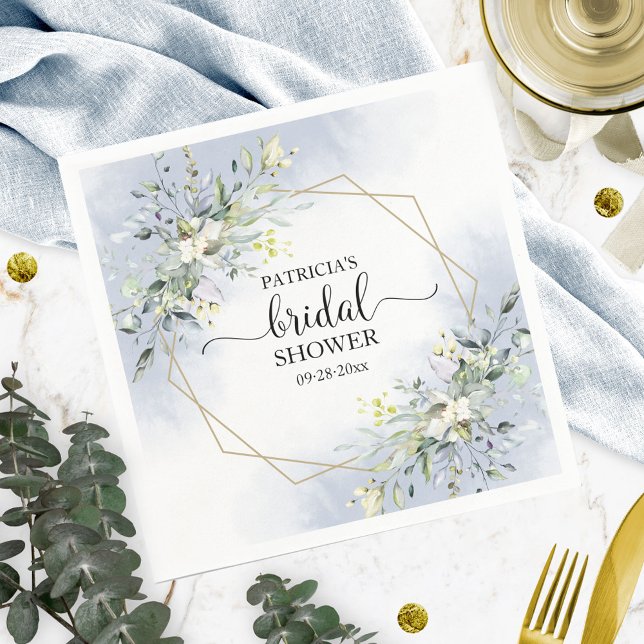 Greenery Geometric Wreath Bridal Shower  Napkins (Creator Uploaded)