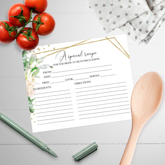 Greenery Geometry Gold Foil Bridal Shower Recipe (Creator Uploaded)