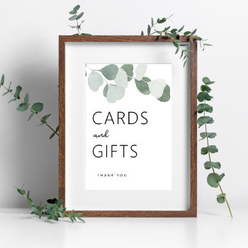 Greenery Gift And Cards Sign by Naokko at Zazzle