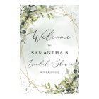Greenery gold boho bridal shower welcome sign
