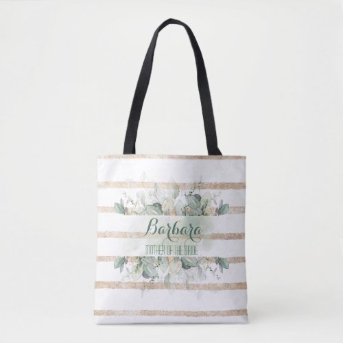 Greenery Gold Botanical Mother of the Bride Tote 