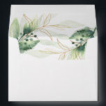 Greenery gold elegant leaves envelopes 5x7 card<br><div class="desc">For more advanced customization of this design,  simply select the "Customize It" button above!</div>