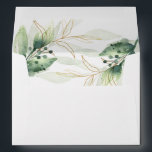 Greenery gold elegant leaves envelopes 5x7 card<br><div class="desc">For more advanced customization of this design,  simply select the "Customize It" button above!</div>