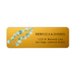 Greenery Gold Elegant Watercolor Boho Leaf Address Label
