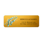 Greenery Gold Elegant Watercolor Boho Leaf Address Label