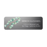 Greenery Gold Elegant Watercolor Boho Leaf Address Label