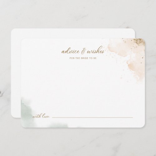 Greenery Gold Eucalyptus Advice  Wishes for Bride Invitation